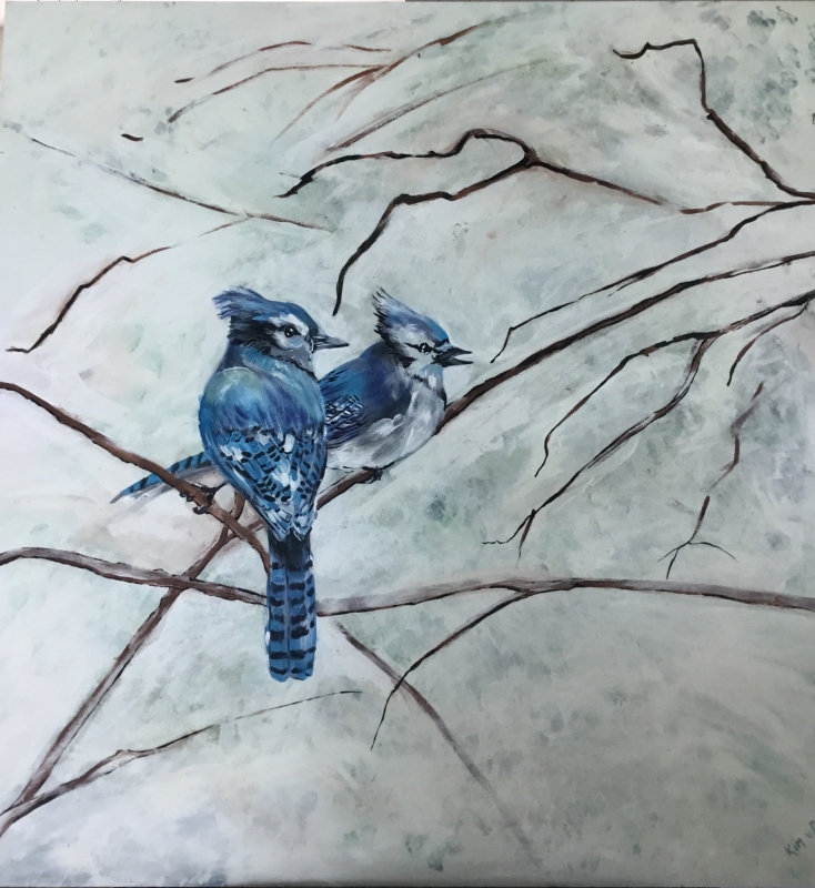 Blue jays by artist Kim van Rijswijck
